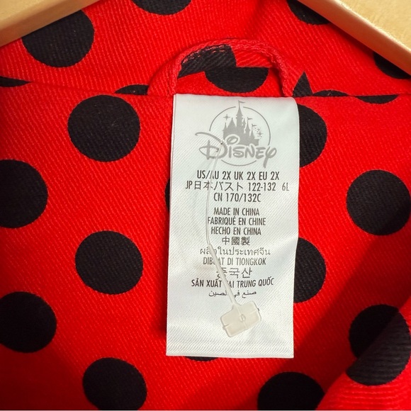NWT Disney Red & Black Polka Dot‎ Minnie Mouse Denim Jacket Size 2X - Picture 4 of 8